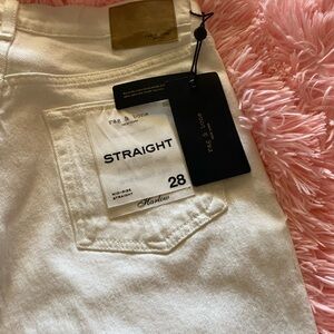 Rag & Bone size 28 white straight leg jeans